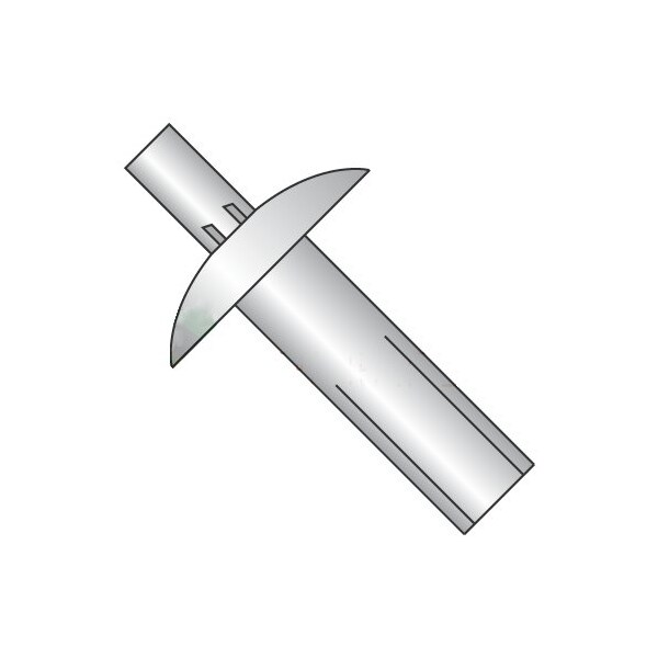 Newport Fasteners Drive Pin Rivet, Brazier Head, 1/8 in Dia., 7/32 in L, Aluminum Body, 1000 PK 535654 - main